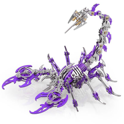 3D metal scorpion king puzzle purple variant mechanical stainless steel DIY adult model kit display – Purple