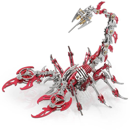 3D metal scorpion king puzzle red variant mechanical stainless steel DIY adult model kit display – Red