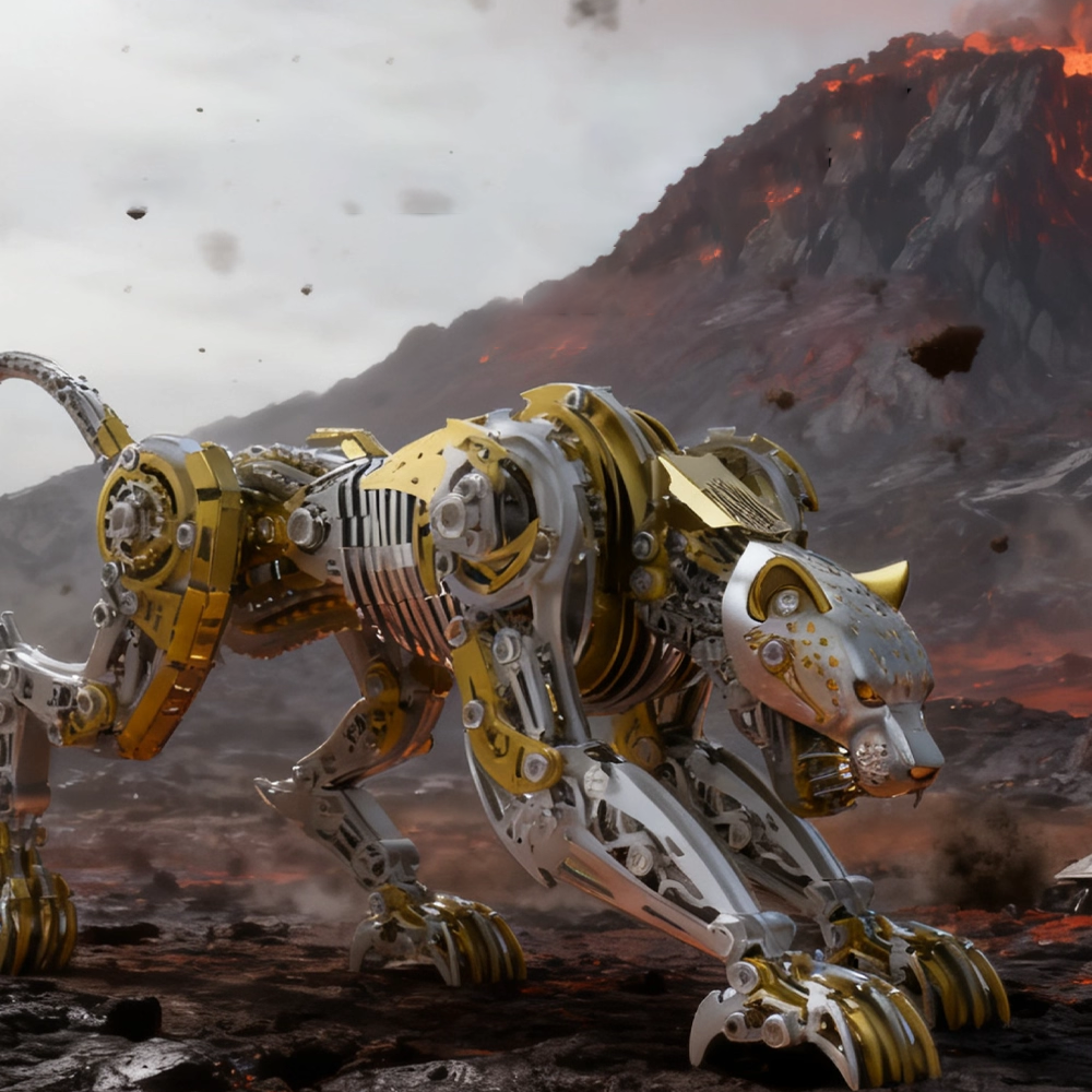 3d metal steampunk leopard puzzle 300 piece mechanical animal model kit for adult builders and collectors