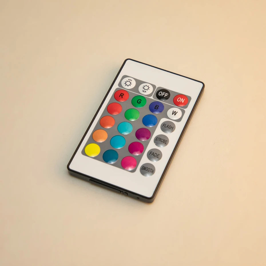 rgb remote control for the led lamp with 16 colors, brightness keys and flash strobe fade and smooth modes, 16 Colors with Remote