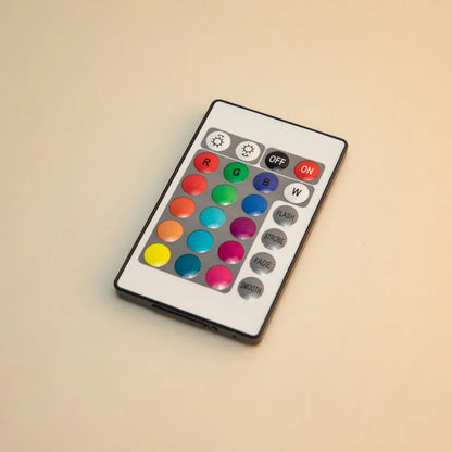 rgb remote control for the led lamp with 16 colors, brightness keys and flash strobe fade and smooth modes, 16 Colors with Remote