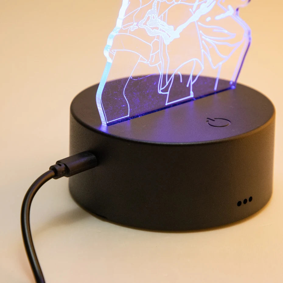 led lamp base with touch button and usb port, dimmable night light stand for a nightstand or study desk, 7 Colors Touch, 16 Colors with Remote