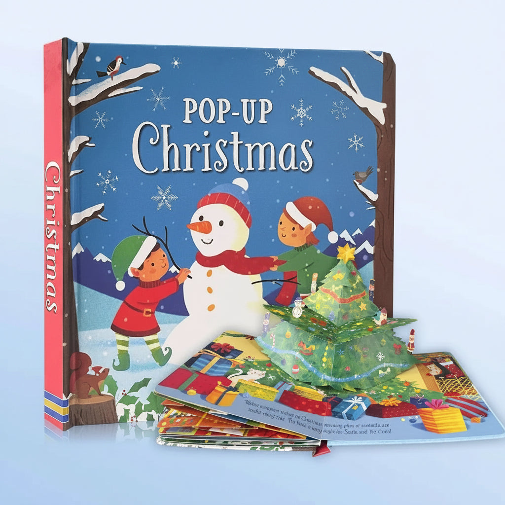 3D pop-up Christmas book for kids ages 3 to 6 with hardcover snowman and holiday scenes for preschool bedtime reading – Christmas