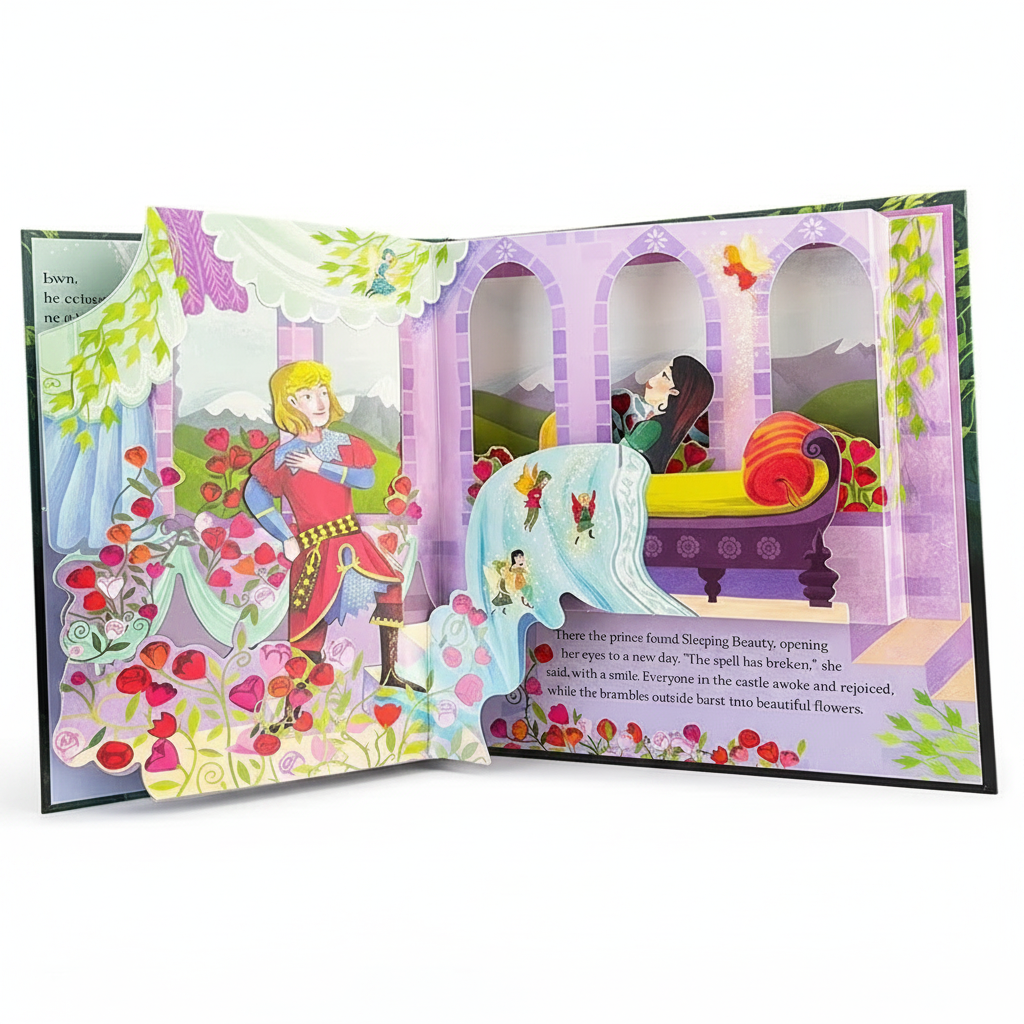 3D pop-up ball scene from kids hardcover storybook with paper-craft palace pop-ups for ages 3 to 6 – Dinosaurs, Nature, Butterflies, Cinderella, Garden, Jungle, Sleeping Beauty, Seasons, Snow White, Three Little Pigs, Animals, Space, Christmas, London