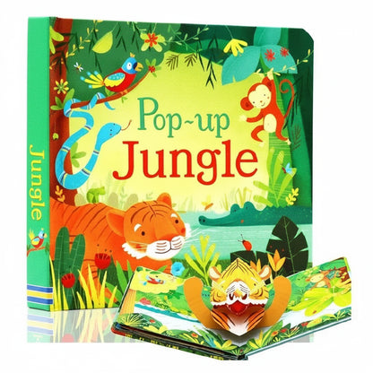 3D pop-up jungle book for kids ages 3 to 6 with hardcover tiger and bird pop-up scenes for preschool bedtime reading gift – Jungle