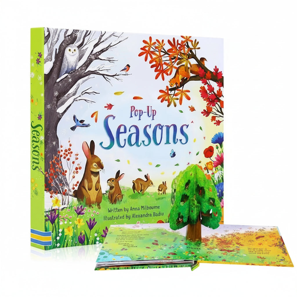 3D pop-up seasons book for kids ages 3 to 6 with hardcover autumn and winter scenes for preschool bedtime reading gift – Seasons