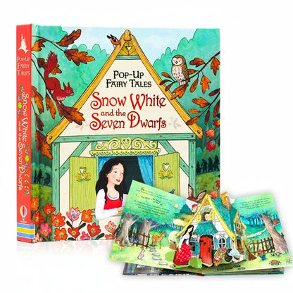 pop-up Snow White fairy tale book for kids ages 3 to 6 with hardcover seven dwarfs cottage scenes for preschool reading – Snow White