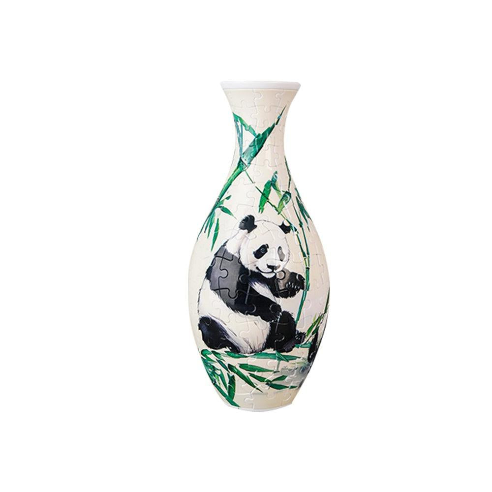 panda 3d puzzle flower vase bamboo pattern 160 piece DIY vase kit decorative home decor gift for kids and adults — White, Blue, Crane, Pinecone, Peony, Deep Blue, Yellow Flower, Sunflower, Boat, Orchid, Starry Night, Plum Blossom, Panda, Bird, Blue Flower