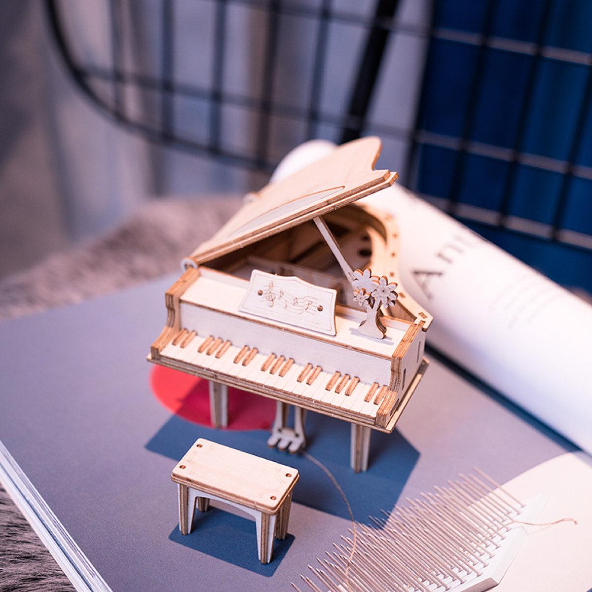 Puzzloria™ | Classic Grand Piano - Wooden 3D Assembly Model - Puzzloria