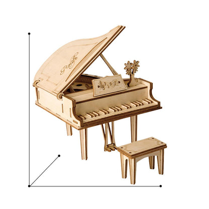 Puzzloria™ | Classic Grand Piano - Wooden 3D Assembly Model - Puzzloria