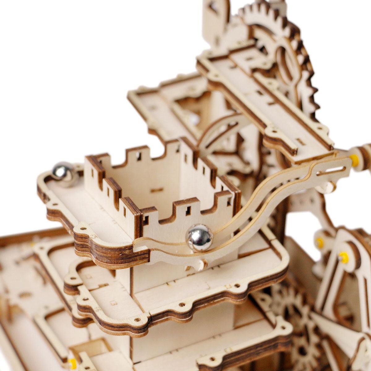 Puzzloria™ | Fortress Marble Cascader - 3D Wooden Puzzle - Puzzloria