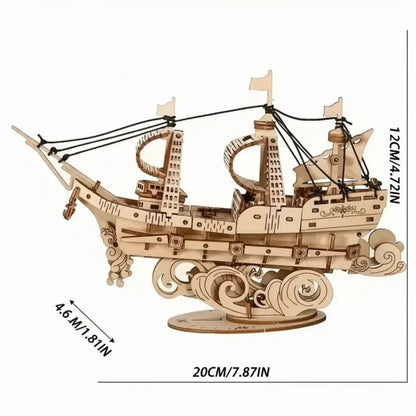 Puzzloria Sailling Ship 3D Wooden Puzzle Decor