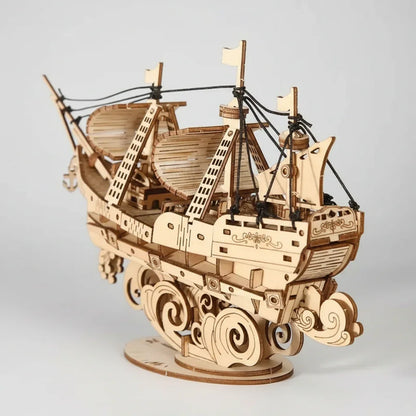 Puzzloria Sailling Ship 3D Wooden Puzzle Decor
