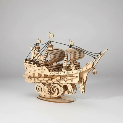 Puzzloria Sailling Ship 3D Wooden Puzzle Decor