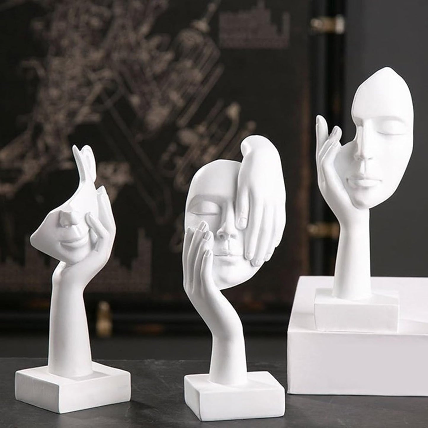 resin sculpture for office desk meditation corner contemporary decor face hand figurine display piece – STATUE_G_1, STATUE_G_2, STATUE_G_3, STATUE_G_4, STATUE_G_5, STATUE_B_1, STATUE_B_2, STATUE_B_3, STATUE_B_4, STATUE_B_5, STATUE_W_1, STATUE_W_2, STATUE_W_3, STATUE_W_4, STATUE_W_5