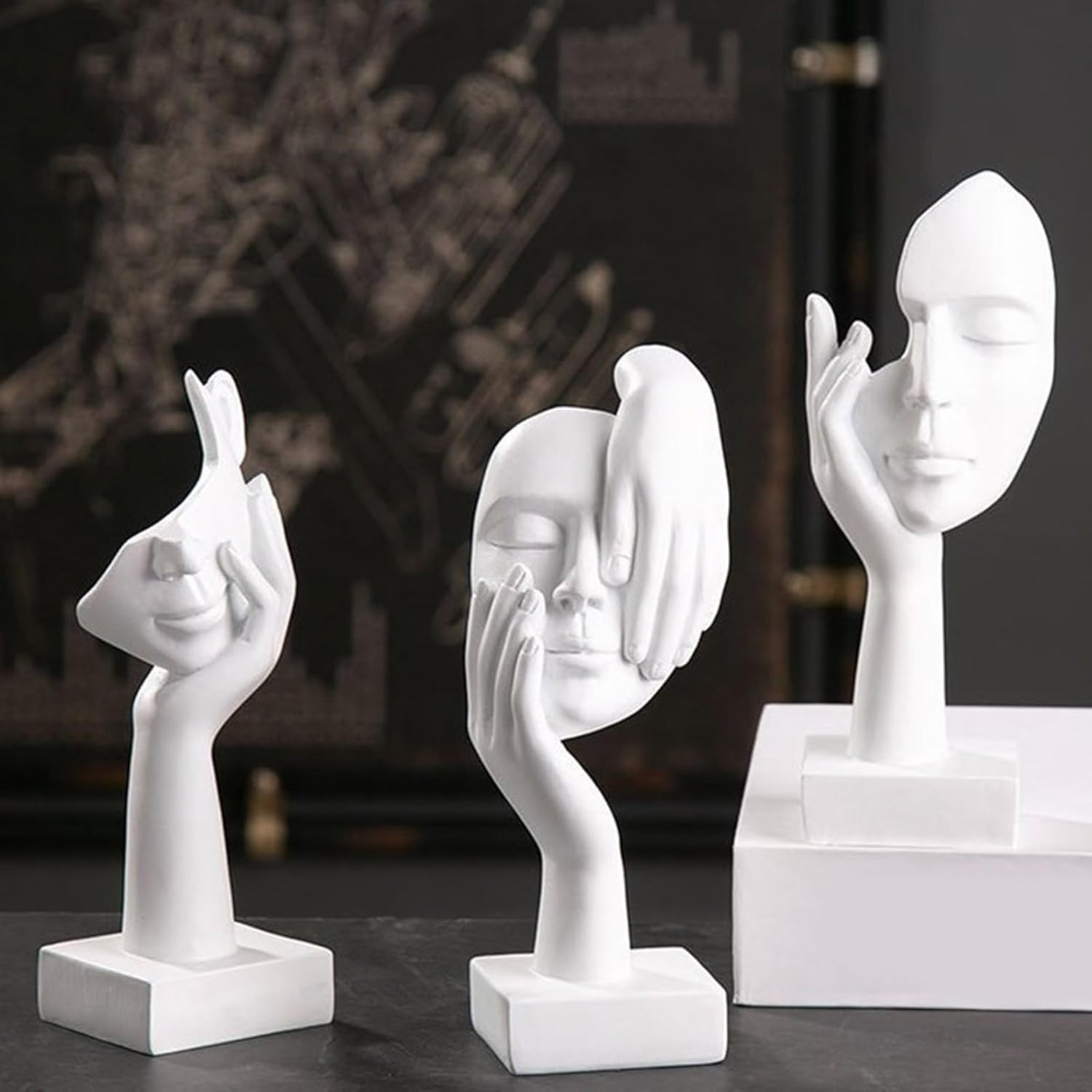 resin sculpture for office desk meditation corner contemporary decor face hand figurine display piece – STATUE_G_1, STATUE_G_2, STATUE_G_3, STATUE_G_4, STATUE_G_5, STATUE_B_1, STATUE_B_2, STATUE_B_3, STATUE_B_4, STATUE_B_5, STATUE_W_1, STATUE_W_2, STATUE_W_3, STATUE_W_4, STATUE_W_5