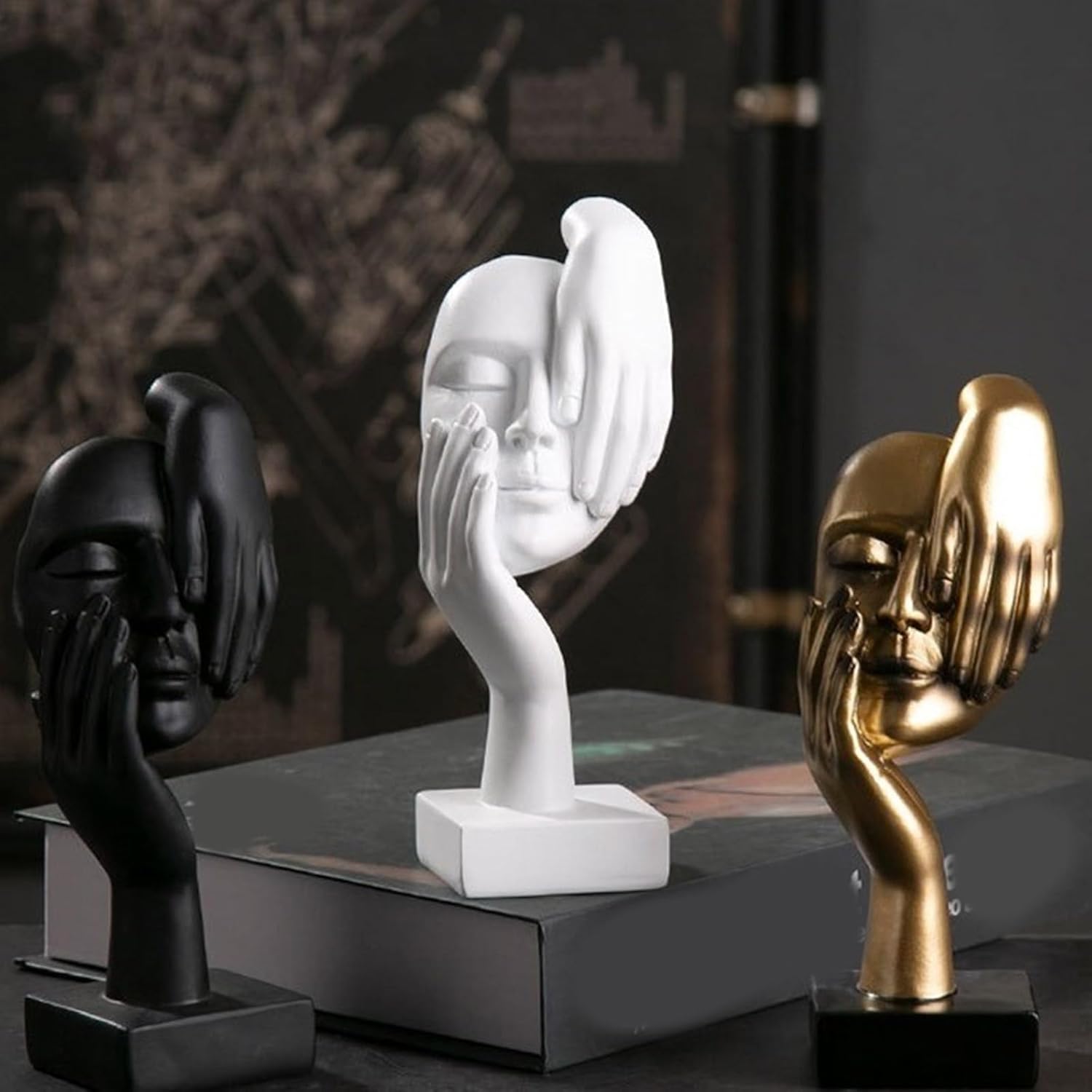 resin face and hand figurine art piece for bookshelf bedroom accent contemporary sculpture display home decor – STATUE_G_1, STATUE_G_2, STATUE_G_3, STATUE_G_4, STATUE_G_5, STATUE_B_1, STATUE_B_2, STATUE_B_3, STATUE_B_4, STATUE_B_5, STATUE_W_1, STATUE_W_2, STATUE_W_3, STATUE_W_4, STATUE_W_5