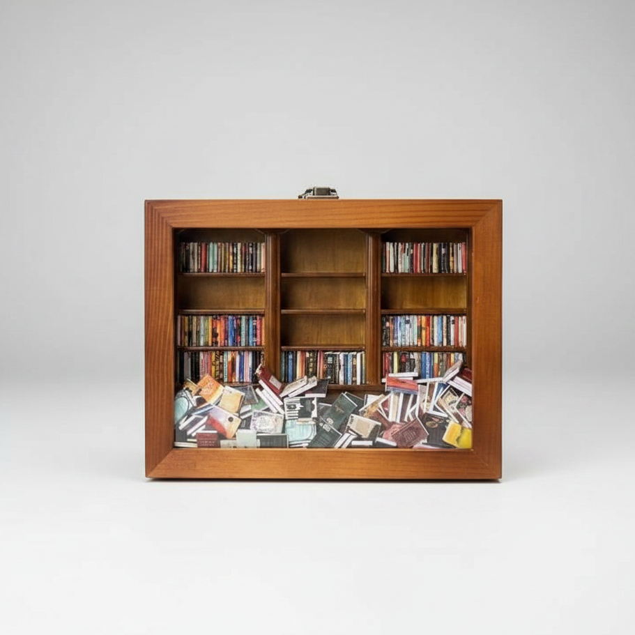 original anxiety bookshelf featured product shot for stress relief desk decor blog and mini library editorial use