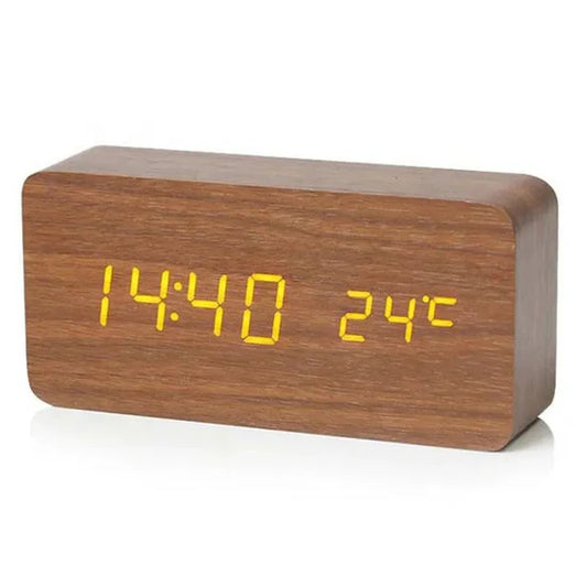 Puzzloria™ | NatureSense Wooden LED Alarm Clock - Puzzloria