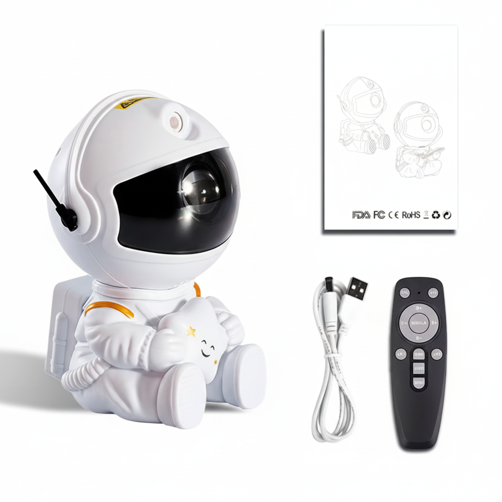 Puzzloria Astronaut Star Projector Galaxy Night Light with Nebula Effects and Remote Control