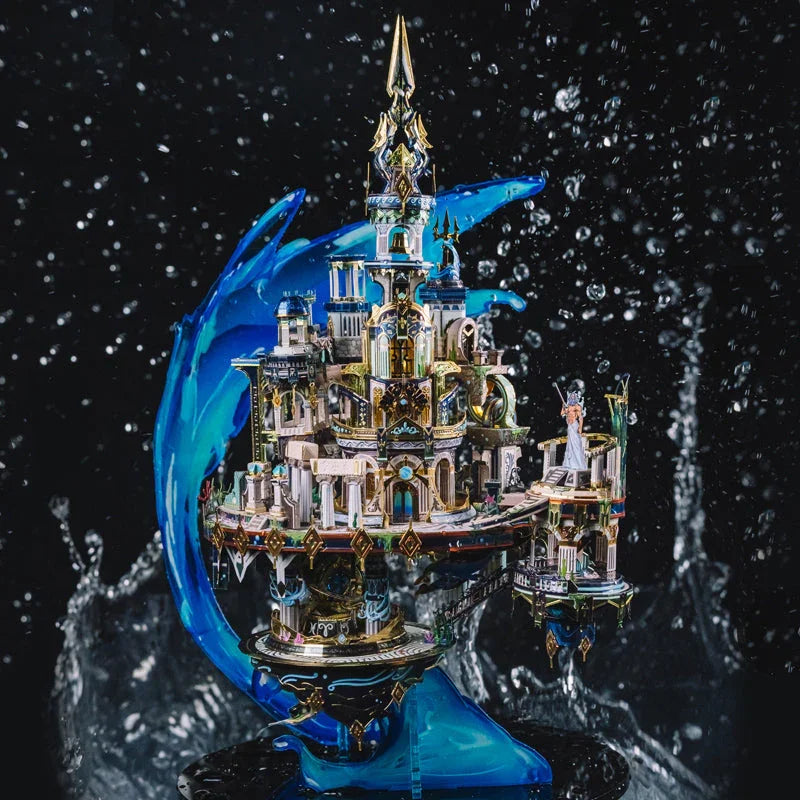 metal puzzles for adults lost city model with gemstone coated finish for desk display and study room decor