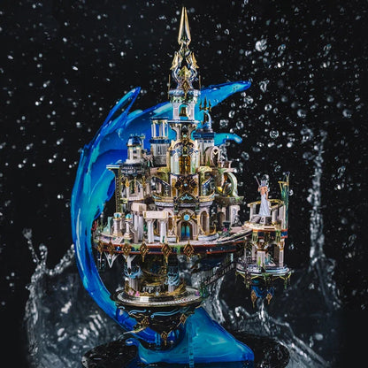 metal puzzles for adults lost city model with gemstone coated finish for desk display and study room decor