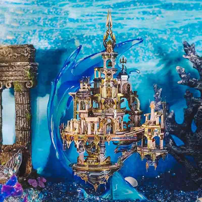 atlantis 3d model kit assembled towers and domes collectible display piece for shelf decor and mythology fans