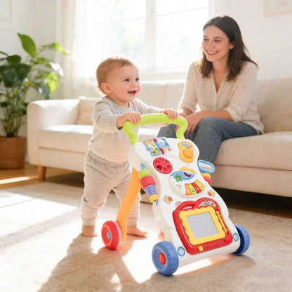 baby push walker living room first steps mom sensory motor skill development toy 6 month gift idea - Multicolor