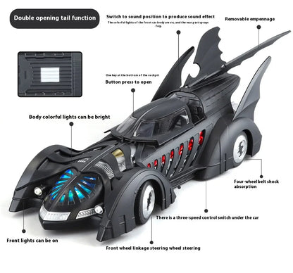 Batman Forever Batmobile 2-tail diecast with double opening tail, removable fin and three-speed switch, 1995 2 Tail