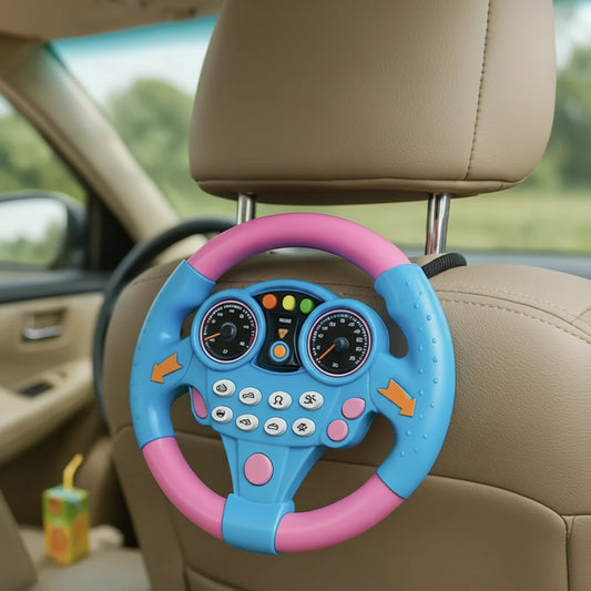 kids steering wheel toy, toddler car seat toy, simulation steering wheel, interactive driving toy, baby steering wheel, travel toy for toddlers, stroller toy, pretend driving toy, toy steering wheel with lights and sounds, educational toy for kids, gift for toddlers 3256807605937510-PB 3256807605937510-PW