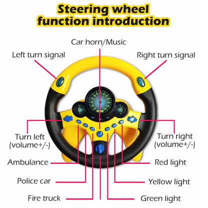 kids steering wheel toy, toddler car seat toy, simulation steering wheel, interactive driving toy, baby steering wheel, travel toy for toddlers, stroller toy, pretend driving toy, toy steering wheel with lights and sounds, educational toy for kids, gift for toddlers 3256807605937510-YB 3256807605937510-YW