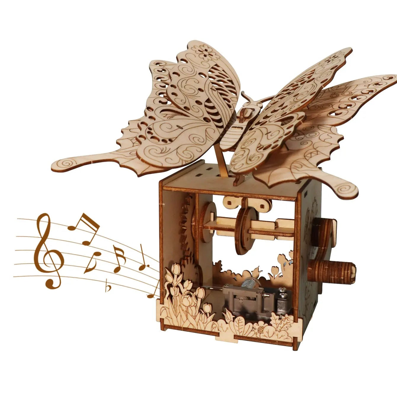3D wooden butterfly music box puzzle kit plays you are my sunshine 67 piece DIY craft anniversary gift idea for her