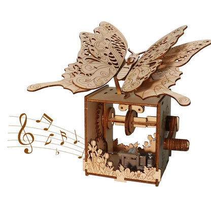 3D wooden butterfly music box puzzle kit plays you are my sunshine 67 piece DIY craft anniversary gift idea for her