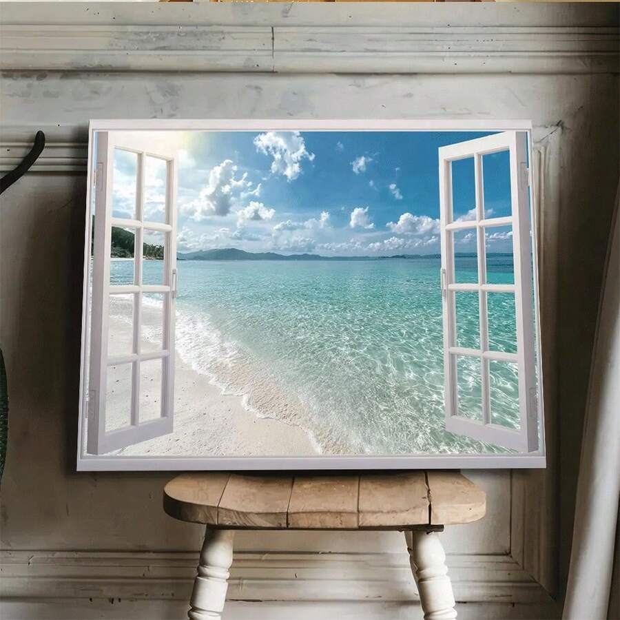 tropical beach print ocean view turquoise water canvas - 1778357090034_276, 1778357090034_963, 1778357090034_555, 1778357090034_206