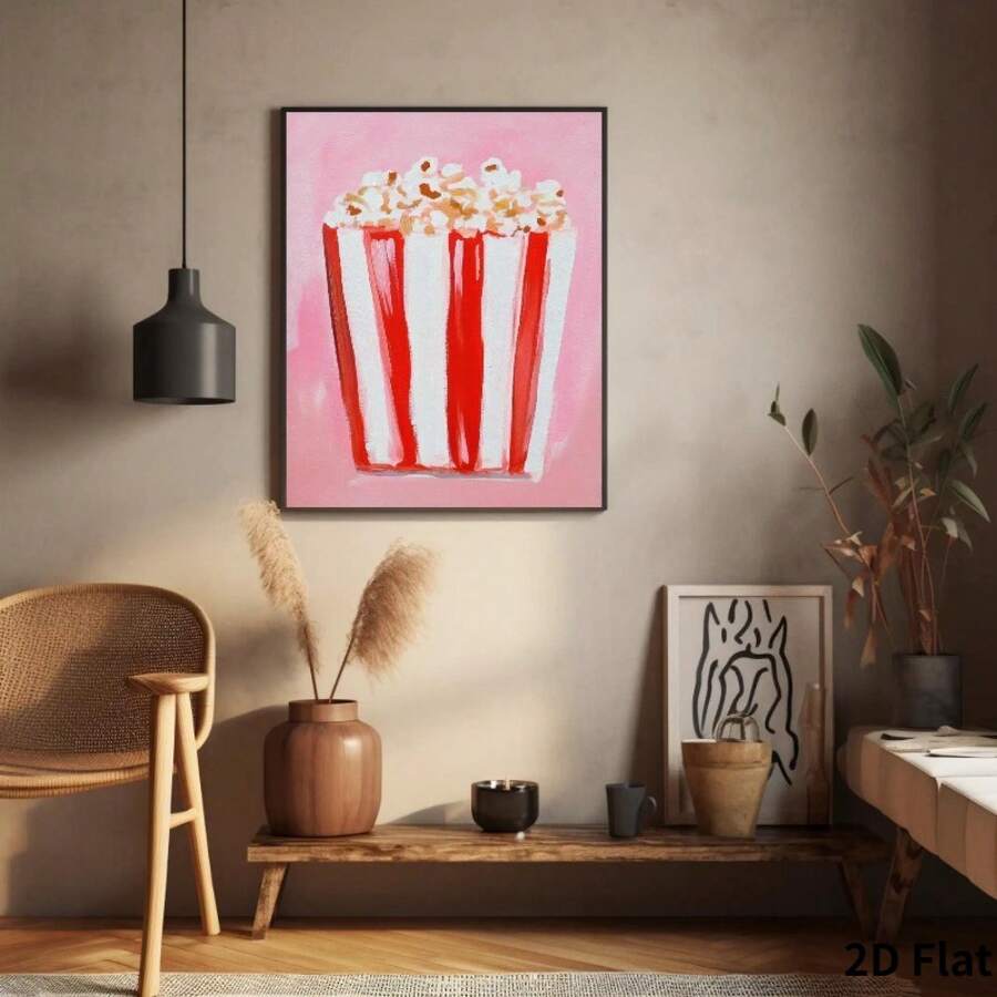 pink popcorn art print dopamine decor food wall art - 1778357116440_640, 1778357116439_419, 1778357116440_357, 1778357116440_916
