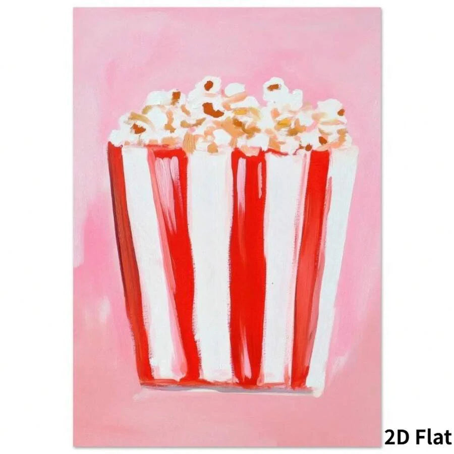 popcorn poster pink kitchen wall print college apartment - 1778357116440_640, 1778357116439_419, 1778357116440_357, 1778357116440_916