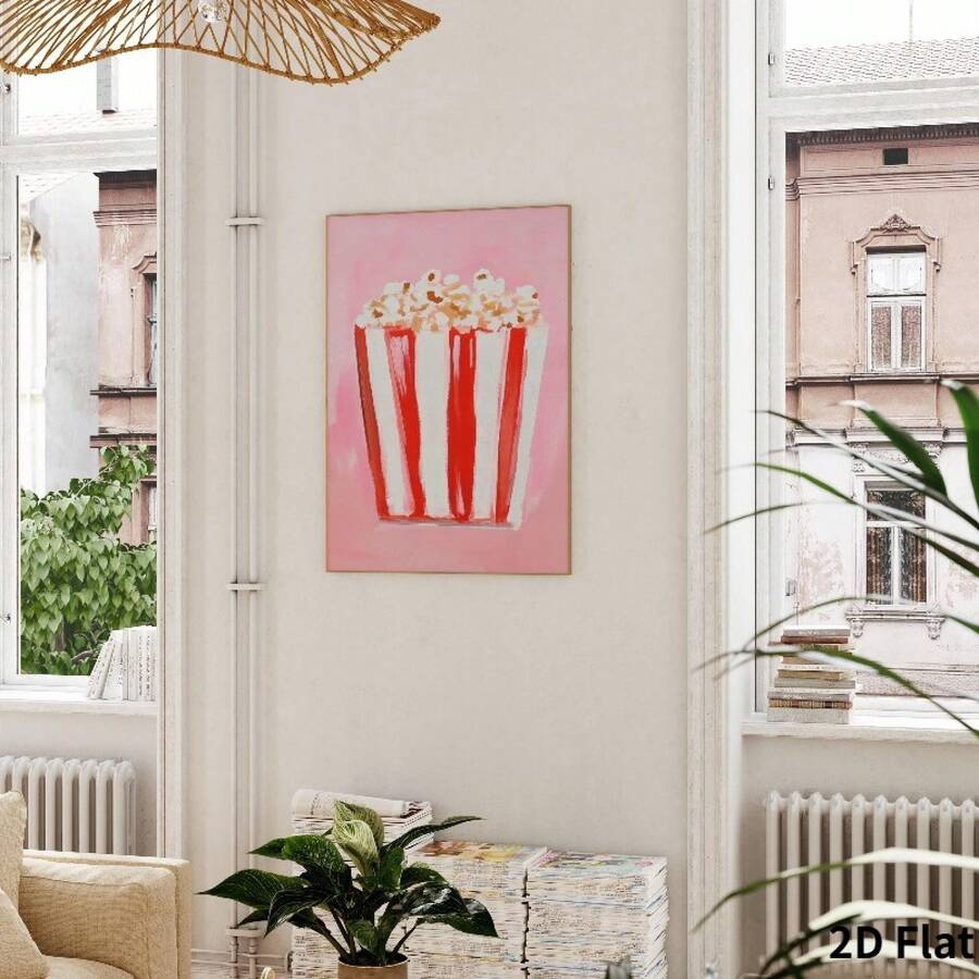 pink popcorn poster modern food print wall decor canvas - 1778357116440_640, 1778357116439_419, 1778357116440_357, 1778357116440_916