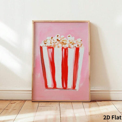 pink food art print popcorn poster kitchen aesthetic - 1778357116440_640, 1778357116439_419, 1778357116440_357, 1778357116440_916