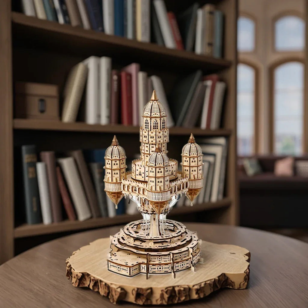 521 piece laser cut wooden castle puzzle with touch control lights ideal birthday gift for model kit builders