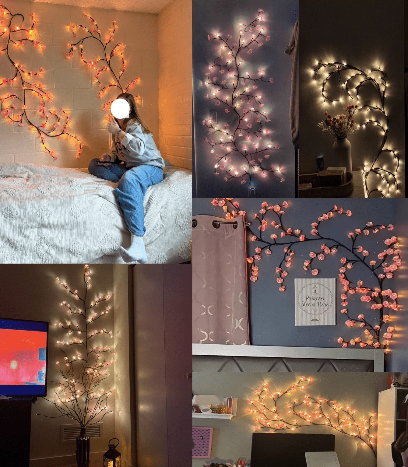 cherry blossom LED branch light bedroom living room wall decor pink sakura - 1778350905030_475, 1778350905030_470, 1778350905030_194