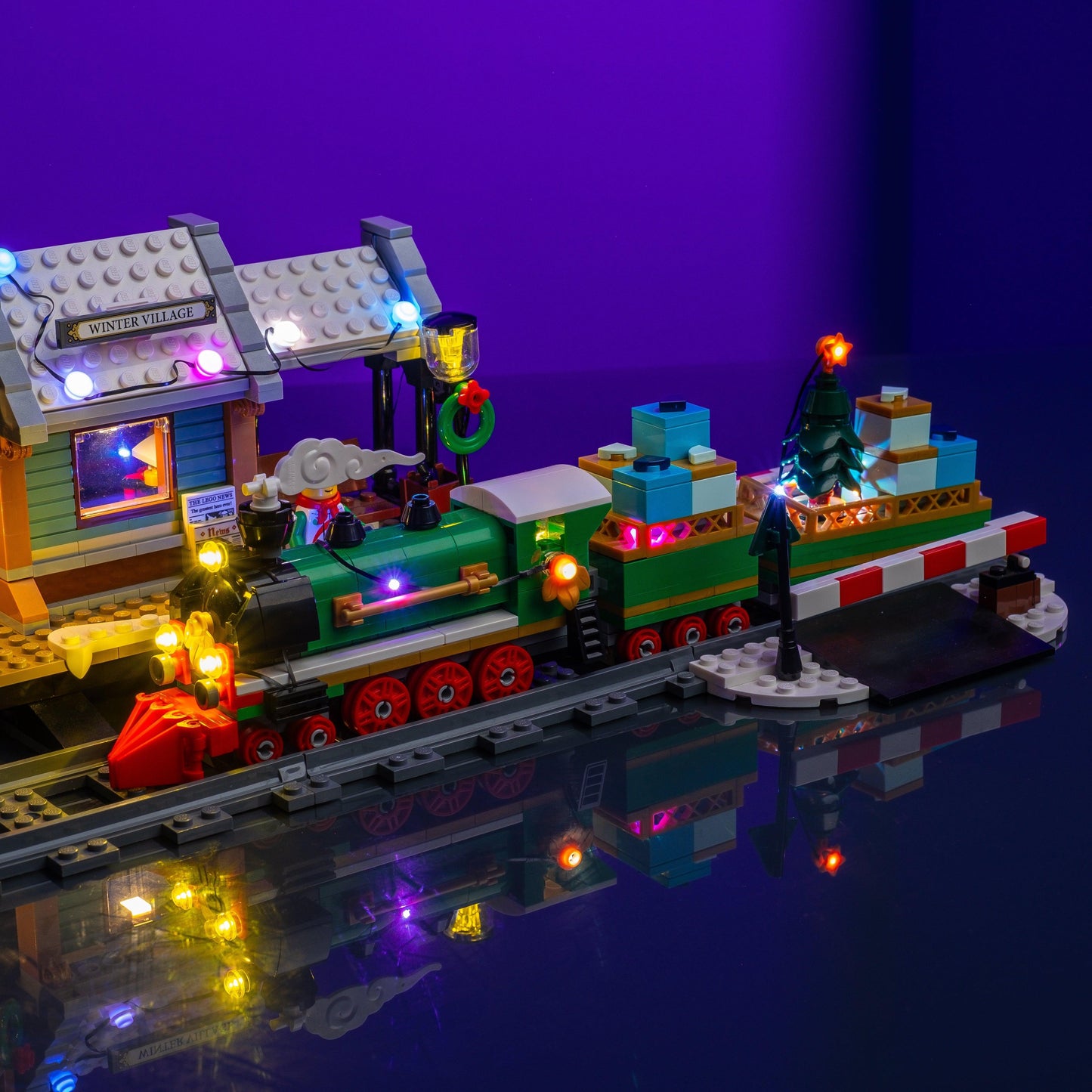 LED lighting bundle for Christmas LEGO sets with USB and battery powered tool-free install for collectors