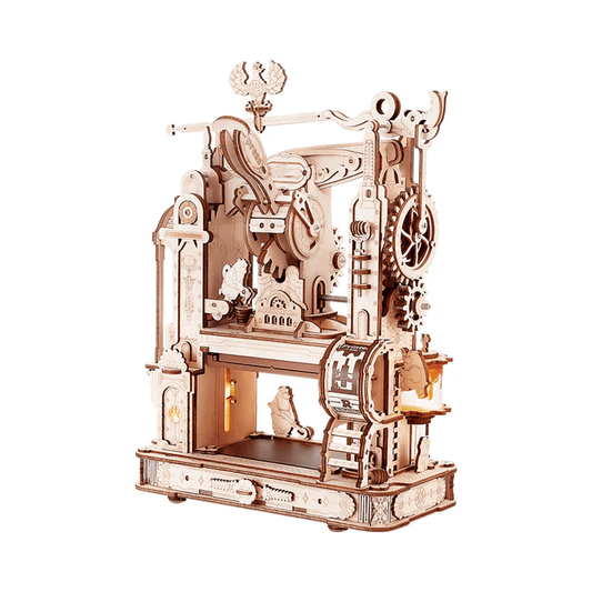 classic printing press 3d wooden puzzle working letterpress model kit with movable type letters for adults