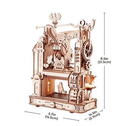 miniature bear workshop printing press with led lighting educational stem gift for kids learning history