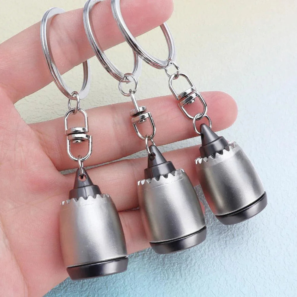 cnc machined metal keyring turbofan jet engine miniature aviation enthusiast keychain gift idea