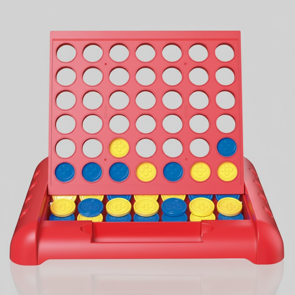 Connect 4 portable foldable board game four in a row family strategy game with red and yellow pieces  CONNECT4_RXL