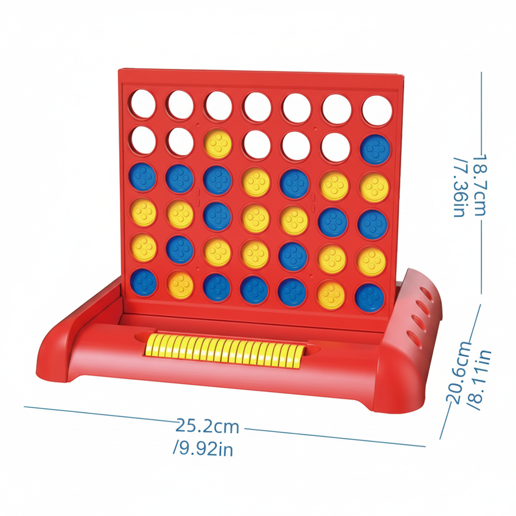 Connect 4 portable foldable board game four in a row family strategy game with red and yellow pieces  CONNECT4_RXL