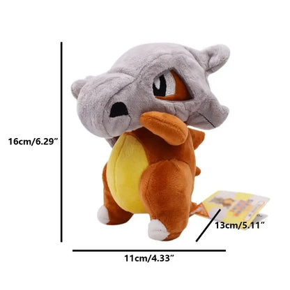 small 6.5 inch pokemon plush toy for desk shelf and car dashboard, compact cubone stuffed animal for kids