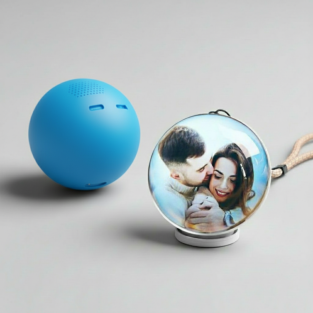 Memory Capsul Video Crystal Ball 3D Memory Orb - 2.7" Display LED Photo Sphere 4GB Memorial Gift - Blue