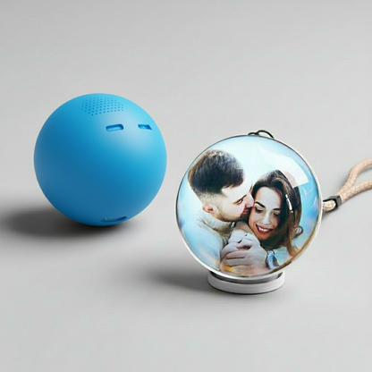 Memory Capsul Video Crystal Ball 3D Memory Orb - 2.7" Display LED Photo Sphere 4GB Memorial Gift - Blue