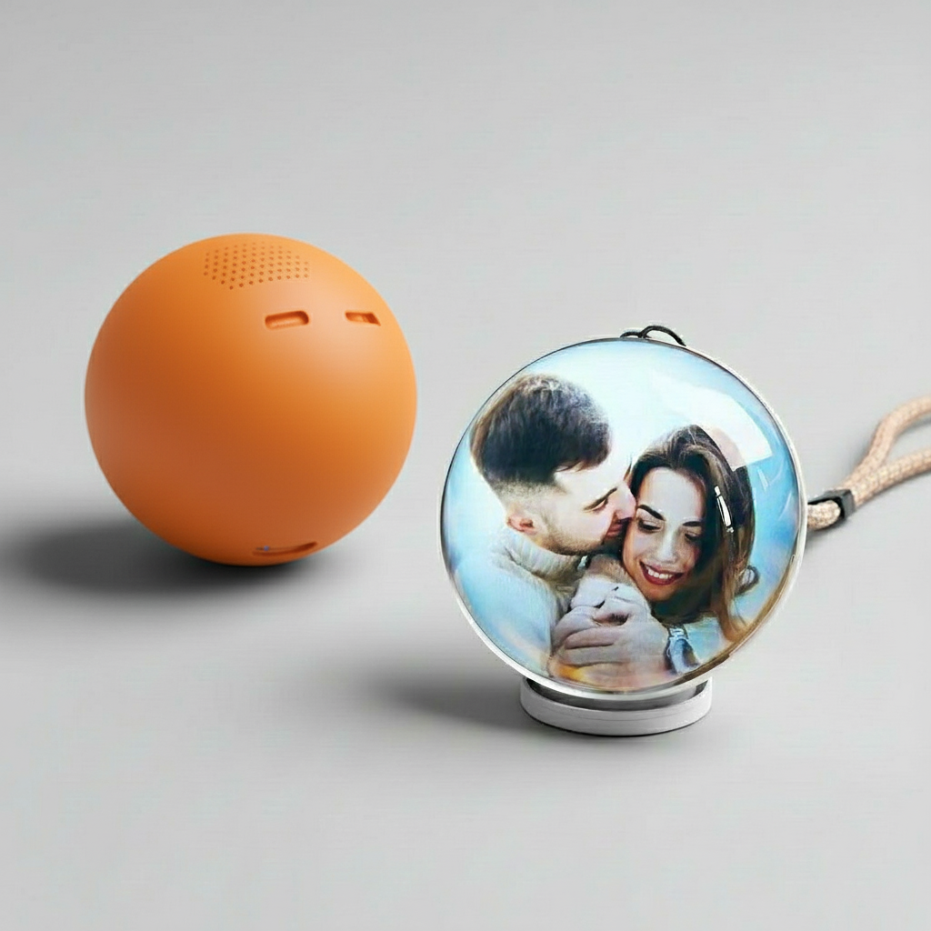 Memory Capsul Video Crystal Ball 3D Memory Orb - 2.7" Display LED Photo Sphere 4GB Memorial Gift - Orange